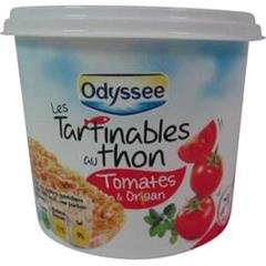 Odyssée, Les tartinables au thon tomates & origan, la boite de 140 g