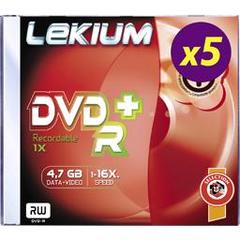 Lekium, Dvd + r 4,7gb 8x jwc , le pack de 5