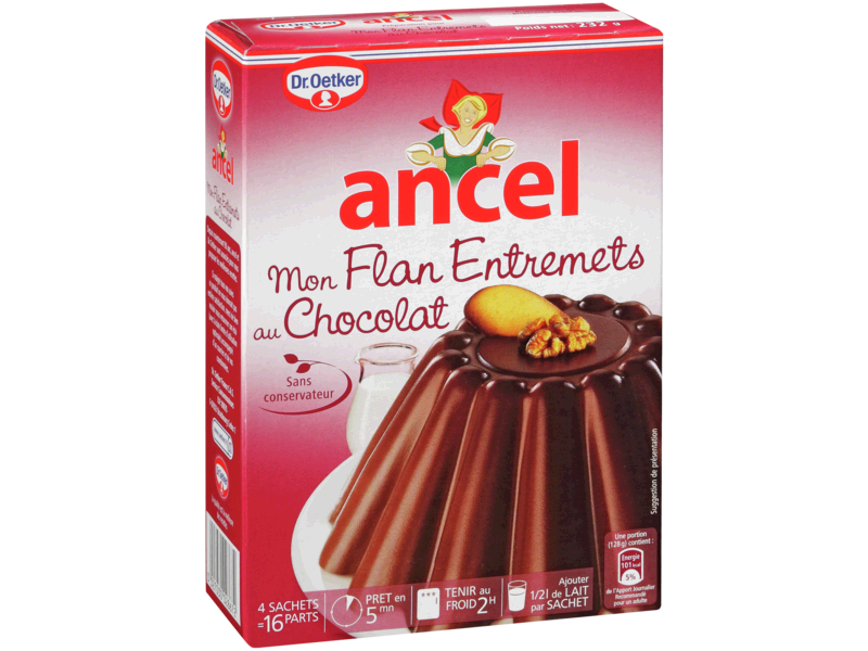 Preparation pour entremet saveur chocolat ANCEL, 4 sachets, 232g