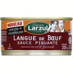 Larzul, Langue de bœuf sauce piquante cuisinée au sel de Guérande, la boite de 205 g