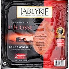 Saumon fumé Ecosse LABEYRIE, 2 tranches, 75g