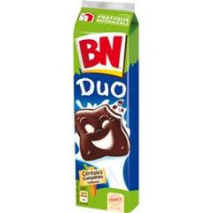 BN Biscuits Duo goût chocolat cœur fondant lait le paquet de 16 biscuits - 295 g