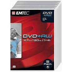 DVD + RW 4x EMTEC, 5 unites en boitier video box