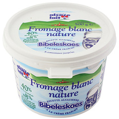 Fromage blanc bibeleskaes 40% de matieres grasses.