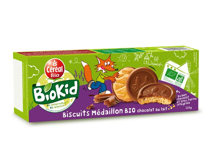 Biscuits medaillon bio chocolat au lait - BioKid