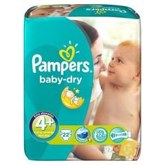 Pampers baby dry paquet couches bébé T4 + maxi plus x22