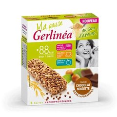 Gerlinea barre hyperproteinee chocolat noisette x6 barres