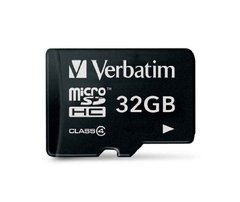 Carte mémoire Micro Sécure Digital VERBATIM, 32Go, classe 4