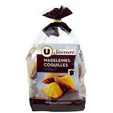 Madeleines coquille pur beurre U LES SAVEURS, 10 pieces, 330g