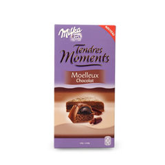 Chocolat fourre moelleux chocolat Tendres Moments MILKA, 2x60g