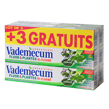 Dentifrice Vademecum Fluor et plantes 3x75ml