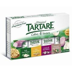 Specialite fromagere pasteurisee Coffret 4 saveurs Tartare, 35%MG, 133g