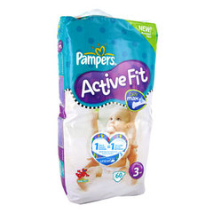 Pampers active fit geant midi 4/9 kg x60 taille 3