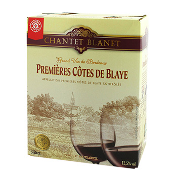 Vin rouge Cotes de Blaye Bordeaux Chantet Blanet 3l