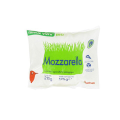 Biologique - Mozzarella Bio 17% de matieres grasses, a base de lait de vache pasteurise