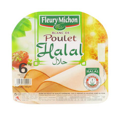 Blanc de poulet Fleury Michon Halal doré au four x6 180g