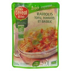 Raviolis bio tofu tomates et basilic