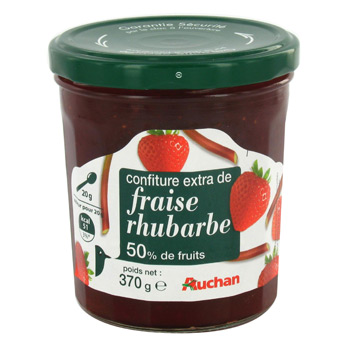 Confiture extra de faise/rhubarbe 50% de fruits