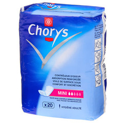 Serviettes incontinence Chorys Taille mini x20