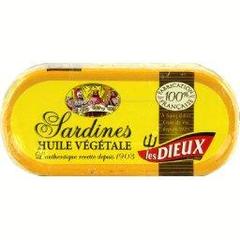 Les Dieux, Sardines a l'huile vegetale, les 2 boites de 23g