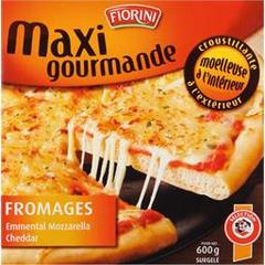 Pizza Maxi gourmande fromages (emmental, mozzarella et chedd, la pizza de 600g