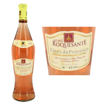Vin rosé AOC Côtes de Provence AIME ROQUESANTE, bouteille de 75cl
