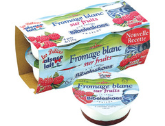 Fromage blanc aux framboises Bibeleskaes ALSACE LAIT, 6,2%MG, 4x125g