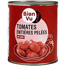 Tomates entieres pelees au jus BIEN VU, 476g