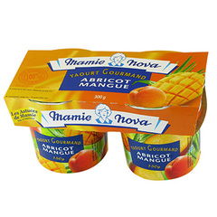 Yaourt abricot mangue Gourmand MAMIE NOVA, 2x150g