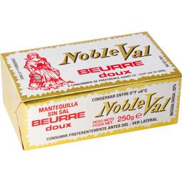 Noble Val, Beurre doux 82% de matiere grasse, la plaquette de 250 g