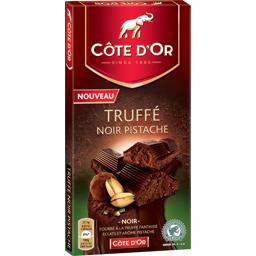 Chocolat truffé noir pistache COTE D'OR, tablette de 190g