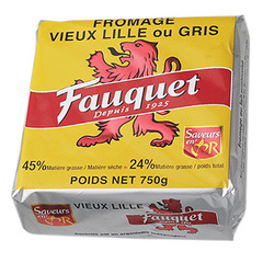 Quart de Vieux Lille au lait pasteurise FAUQUET, 24%MG, 200g