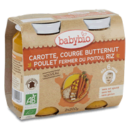 carotte courge butternut poulet riz babybio 2x200g