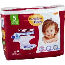 Couches taille 5 11-25 kg Carrefour Baby Premium Ultra Protect