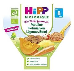 Hipp Biologique les Petits Gourmets Mouliné Potimarron Légumes Boeuf dès 8 mois - 7 assiettes de 200 g