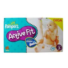 Pampers - 81223459 - Active Fit Couches - Taille 3 Midi (4-9 kg) Gigapack x168