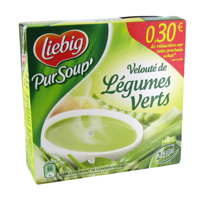 Liebig Pur Soup veloute de legumes verts 2x30cl