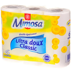 Papier toilette Mimosa Blanc ultra doux x 6