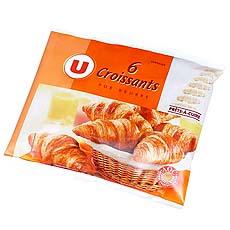 Croissants pur beurre U, 6 unites de 50g