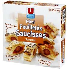 Mini feuilletes aux saucisses U, 24 pieces, 384g