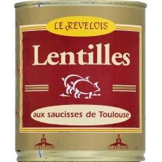 Lentilles aux saucisses de toulouse LE REVELOIS, 840g