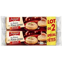 Toasts ronds briochés pour foie gras JACQUET, 2x250g