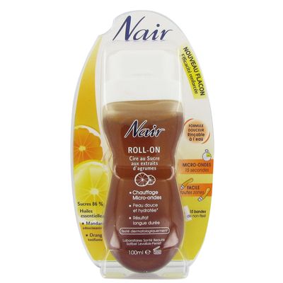 Nair roll on cire au sucre extraits agrumes 100ml