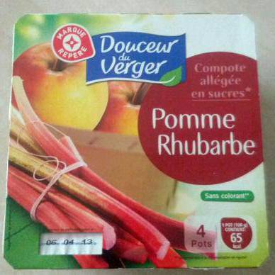 Compote Pomme Rhubarbe Douceur du Verger 4x100g