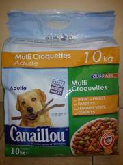 Multi croquettes pour chien adulte au boeuf, poulet, carottes, legumes verts et cereales, le sac,10Kg