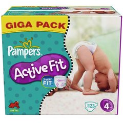 Pampers - 81337211 - Active Fit Couches - Taille 4 - Maxi 7-18 Kg - Gigapack x 123