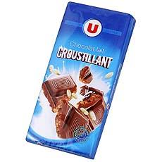 Chocolat au lait croustillant U, 2x100g