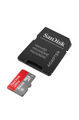 Carte mémoire Micro SDHC SANDISK 64Go + adaptateur