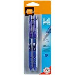 Stylo bille retractable Ball Tech Click 0,7mm - bleu, les 2 stylos