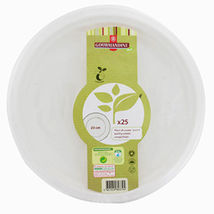 Assiettes biodegradables Dessert ronde 23 cm x25
